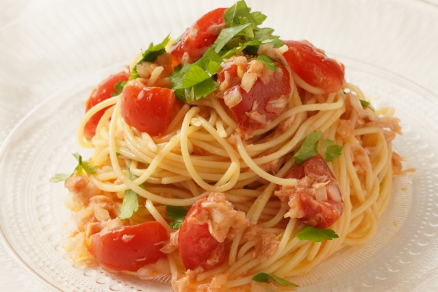 トマトの冷製スパゲッティ